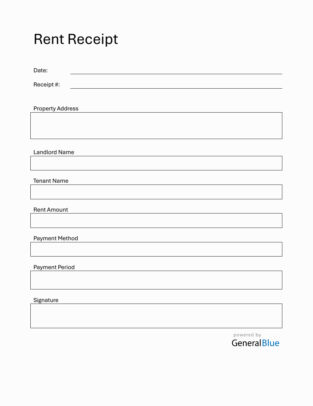 Apartment Rent Receipt Template in Word