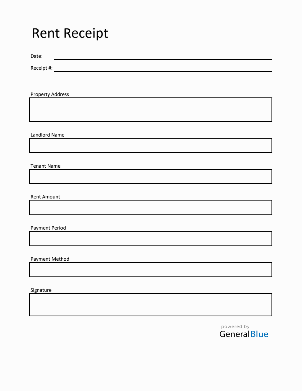 Apartment Rent Receipt Template in Excel