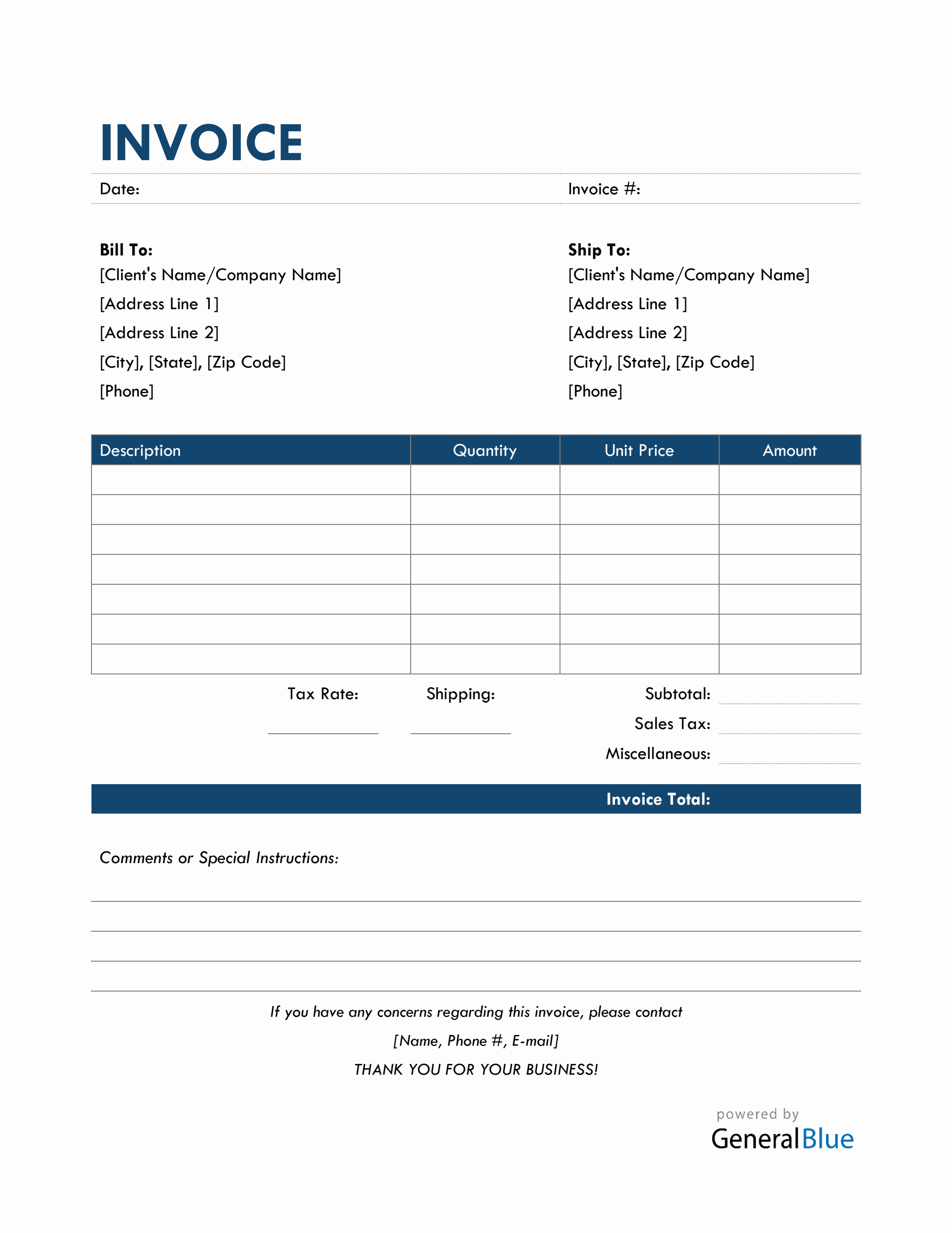 Bill Of Sale Invoice in Word (Colorful)