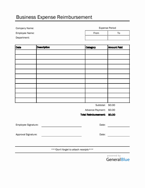 Reimbursement Templates