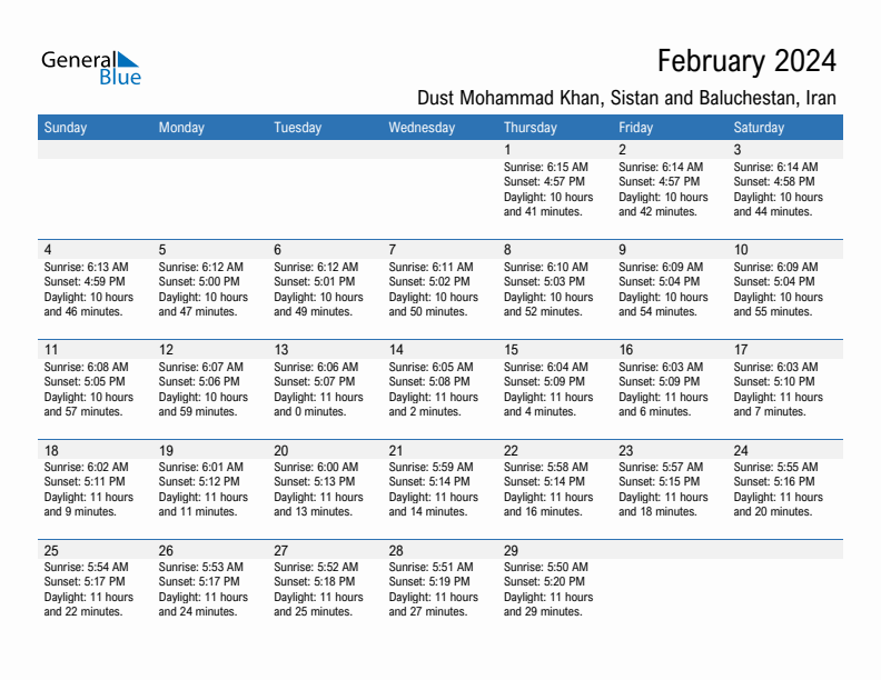 Dust Mohammad Khan February 2024 sunrise and sunset calendar in PDF, Excel, and Word