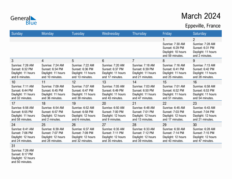 Eppeville March 2024 sunrise and sunset calendar in PDF, Excel, and Word