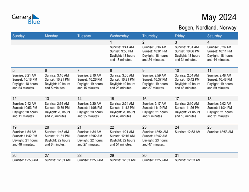 Bogen May 2024 sunrise and sunset calendar in PDF, Excel, and Word