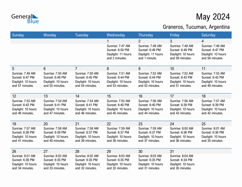 Graneros May 2024 sunrise and sunset calendar in PDF, Excel, and Word