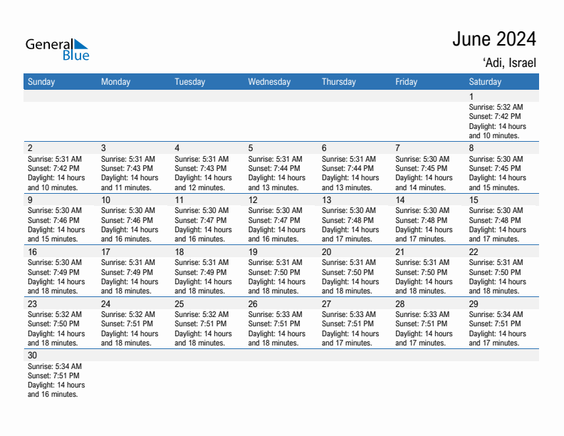 'Adi June 2024 sunrise and sunset calendar in PDF, Excel, and Word