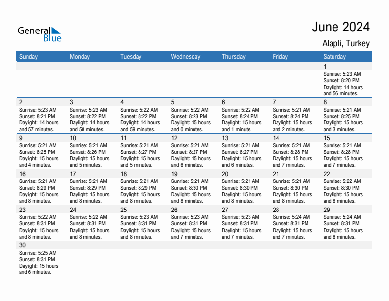 Alapli June 2024 sunrise and sunset calendar in PDF, Excel, and Word