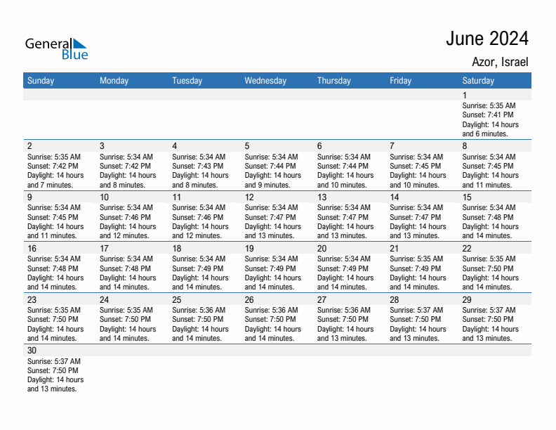 Azor June 2024 sunrise and sunset calendar in PDF, Excel, and Word