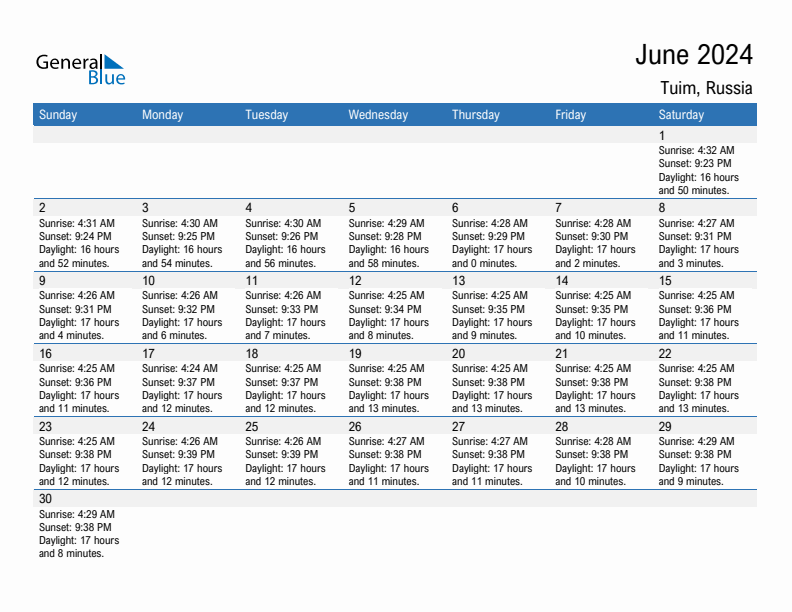 Tuim June 2024 sunrise and sunset calendar in PDF, Excel, and Word