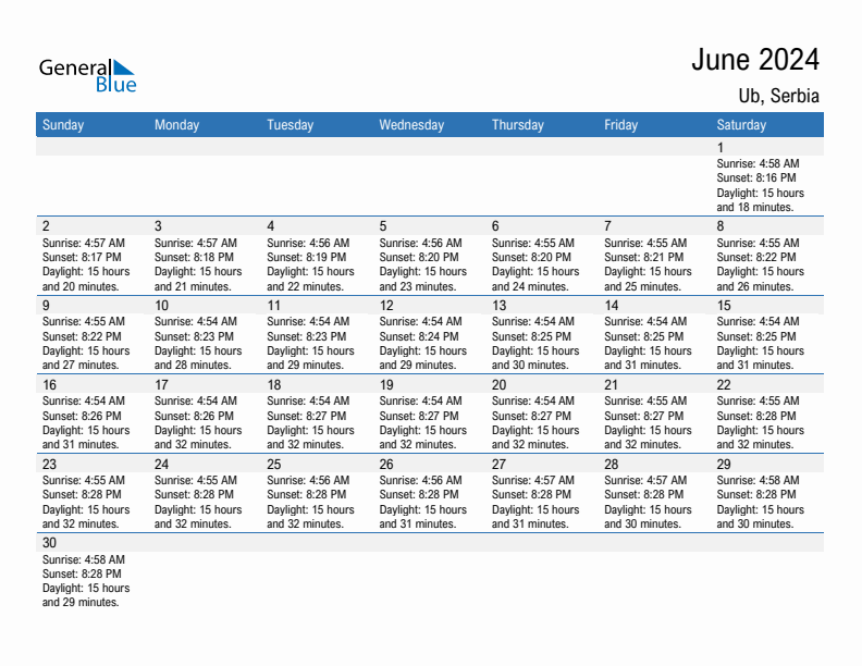 Ub June 2024 sunrise and sunset calendar in PDF, Excel, and Word