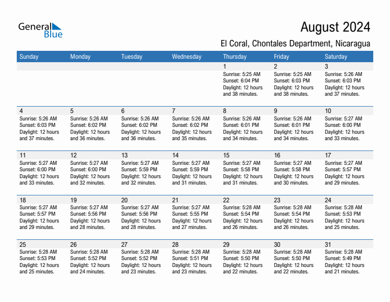 El Coral August 2024 sunrise and sunset calendar in PDF, Excel, and Word