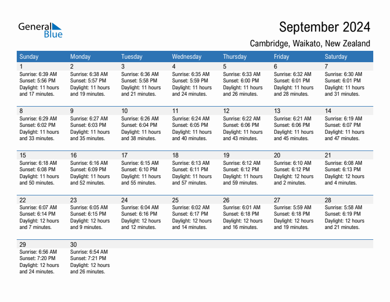 Cambridge September 2024 sunrise and sunset calendar in PDF, Excel, and Word