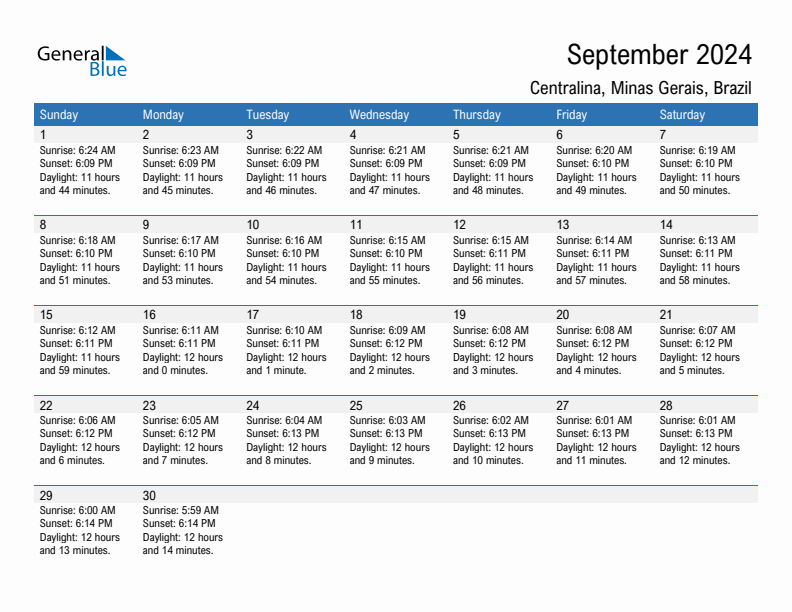 Centralina September 2024 sunrise and sunset calendar in PDF, Excel, and Word