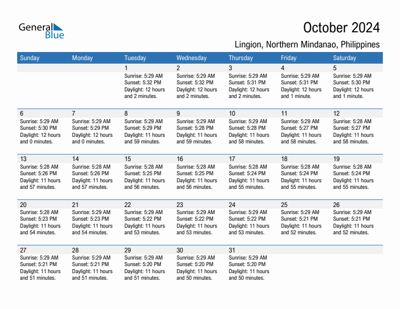 Lingion October 2024 sunrise and sunset calendar in PDF, Excel, and Word