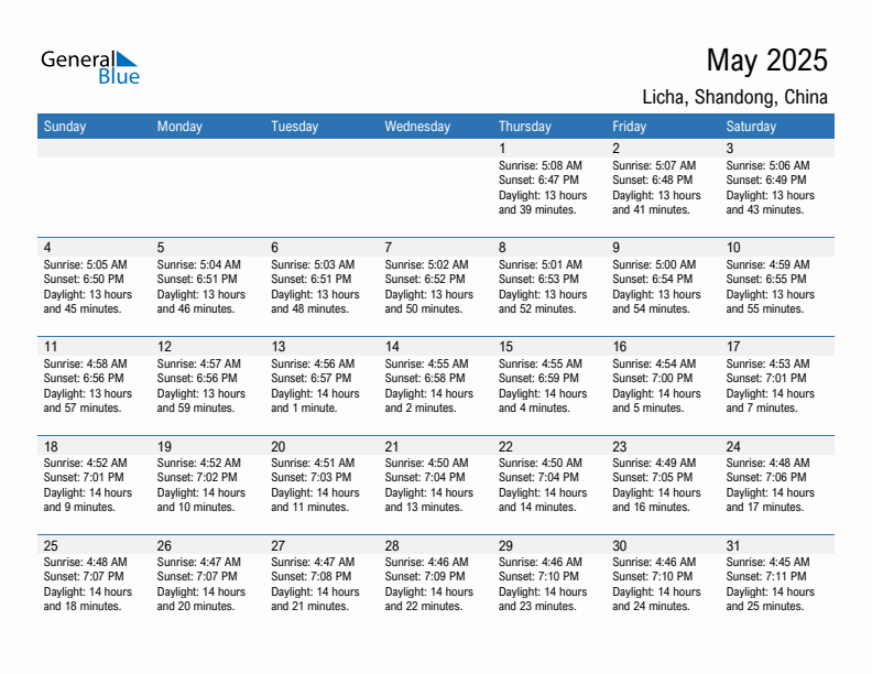 Licha May 2025 sunrise and sunset calendar in PDF, Excel, and Word