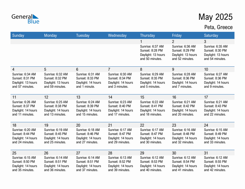 Peta May 2025 sunrise and sunset calendar in PDF, Excel, and Word