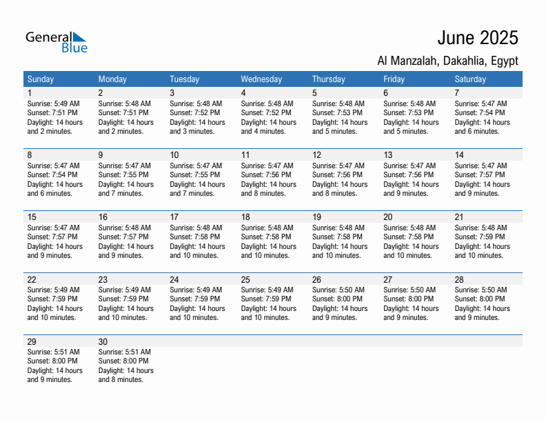 Al Manzalah June 2025 sunrise and sunset calendar in PDF, Excel, and Word