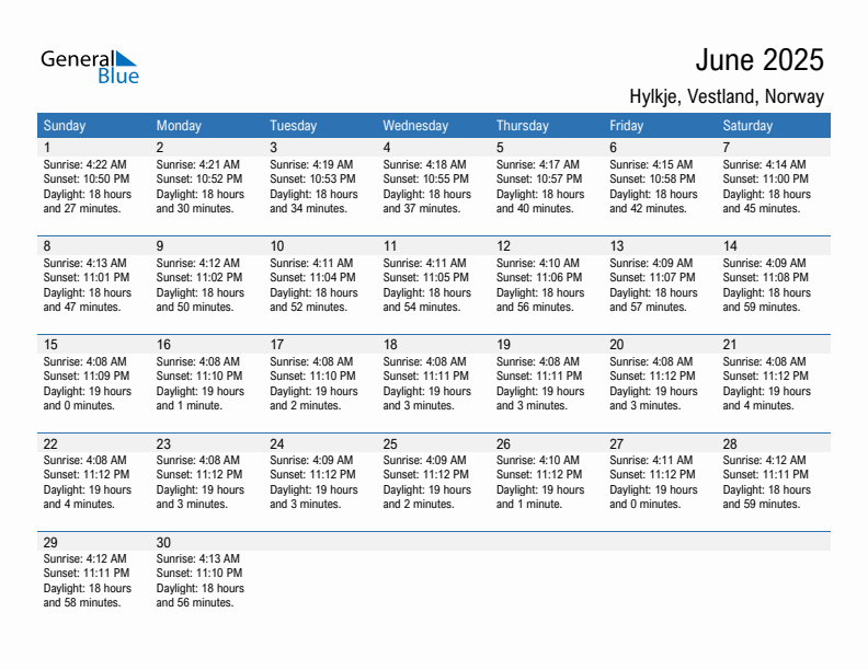 Hylkje June 2025 sunrise and sunset calendar in PDF, Excel, and Word