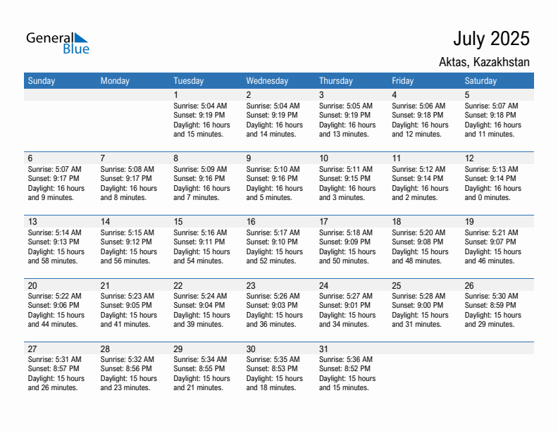 Aktas July 2025 sunrise and sunset calendar in PDF, Excel, and Word