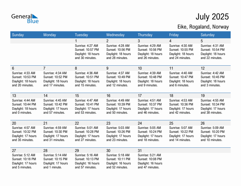 Eike July 2025 sunrise and sunset calendar in PDF, Excel, and Word