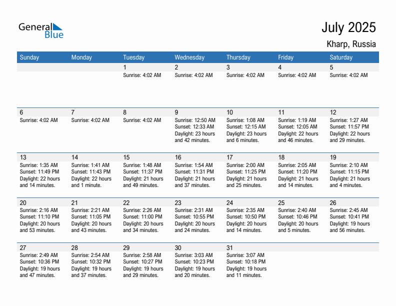 Kharp July 2025 sunrise and sunset calendar in PDF, Excel, and Word