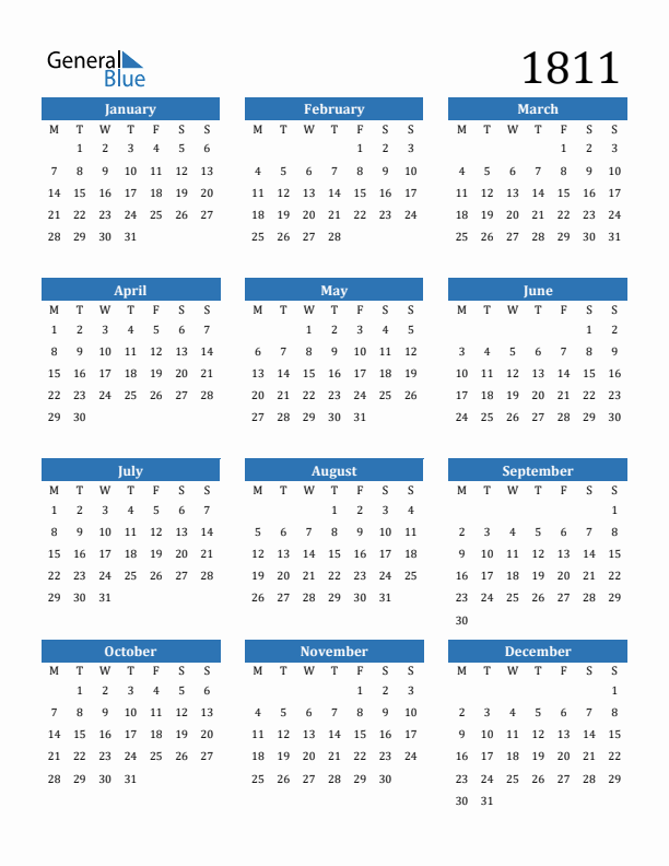 1811 Calendar