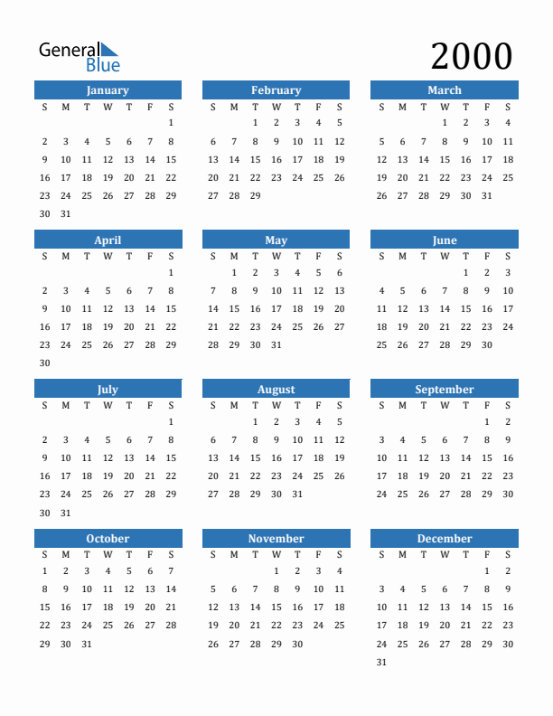 2000 Calendar