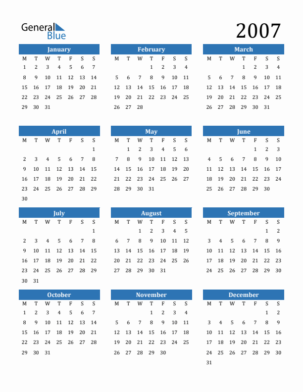 2007 Calendar