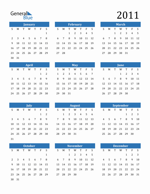 2011 Calendar