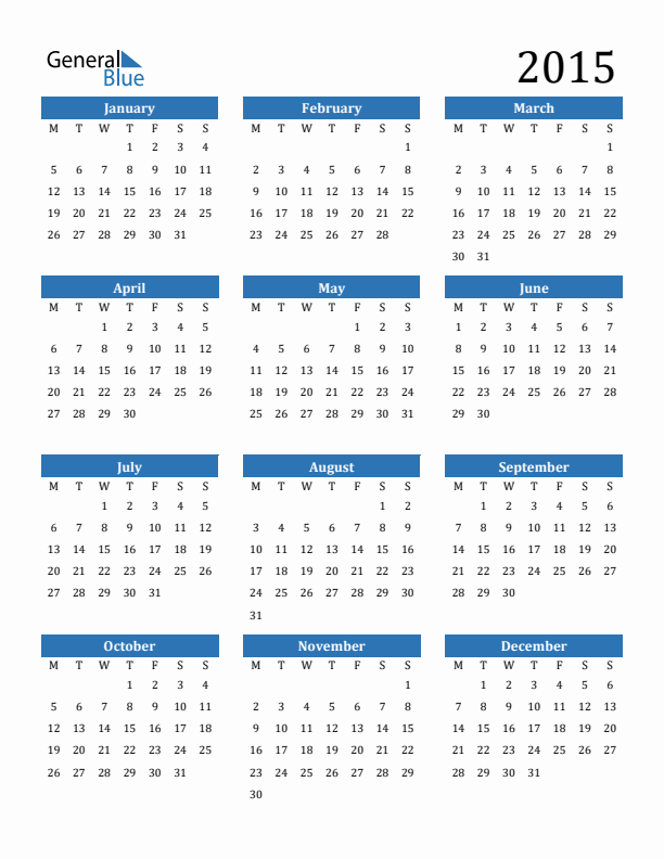 2015 Calendar