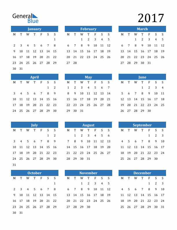 2017 Calendar