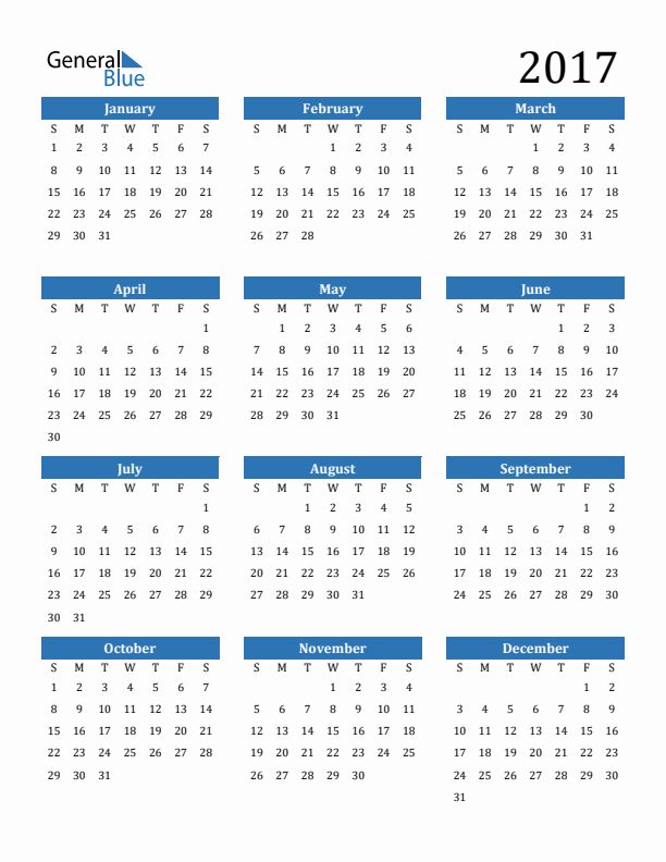 2017 Calendar