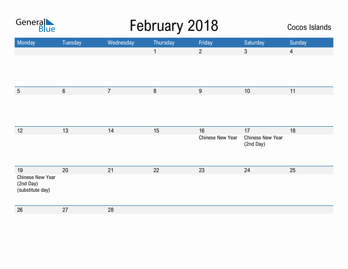 Fillable February 2018 Calendar