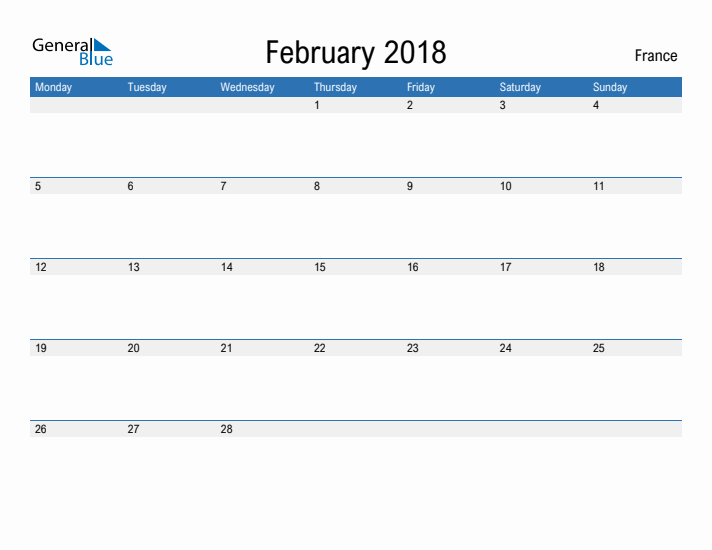 Fillable February 2018 Calendar