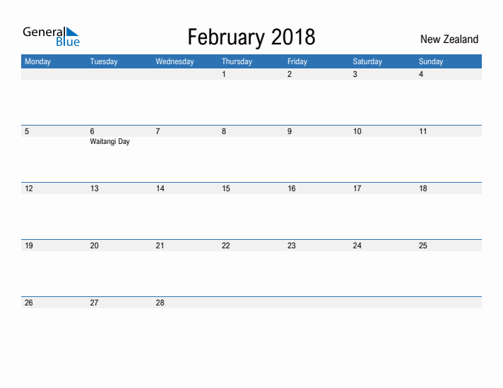 Fillable February 2018 Calendar