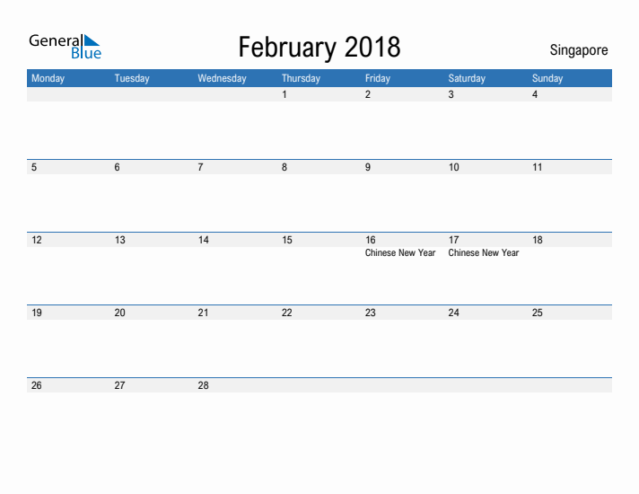 Fillable February 2018 Calendar