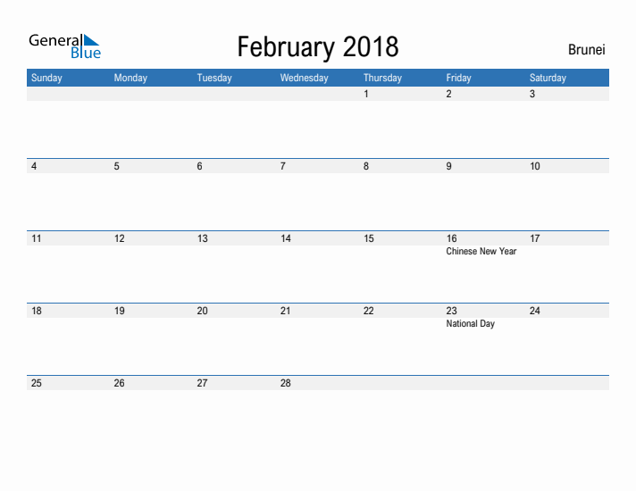 Fillable February 2018 Calendar