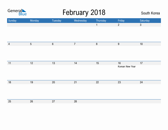 Fillable February 2018 Calendar