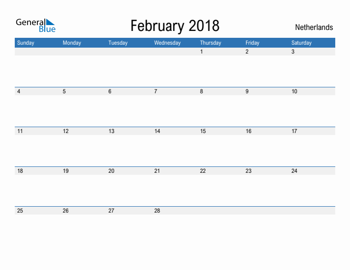 Fillable February 2018 Calendar