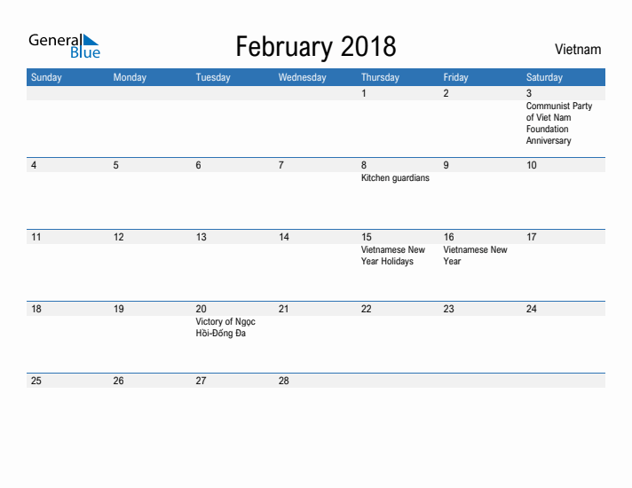 Fillable February 2018 Calendar