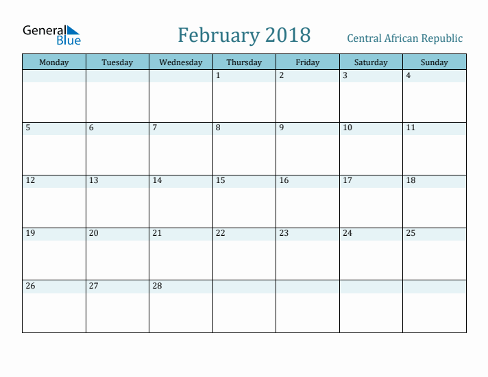 February 2018 Calendar with Holidays