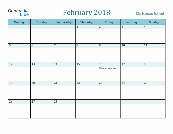 February 2018 Calendar with Holidays