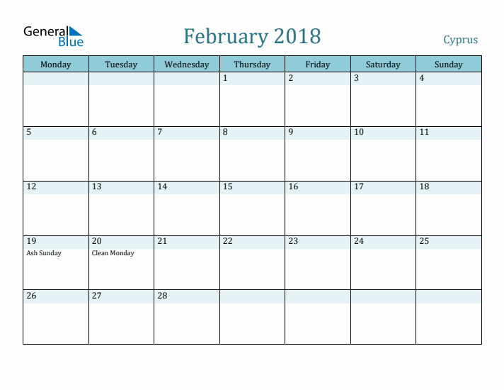 February 2018 Calendar with Holidays