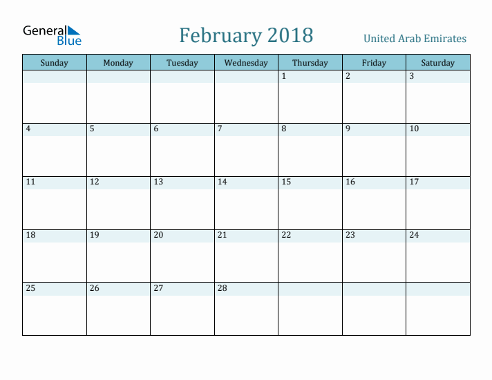 February 2018 Calendar with Holidays