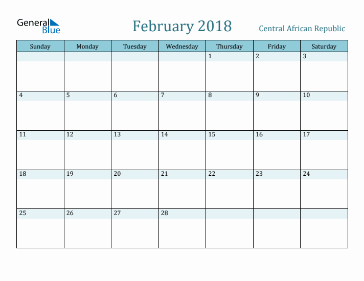 February 2018 Calendar with Holidays