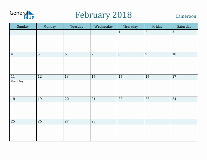 February 2018 Calendar with Holidays