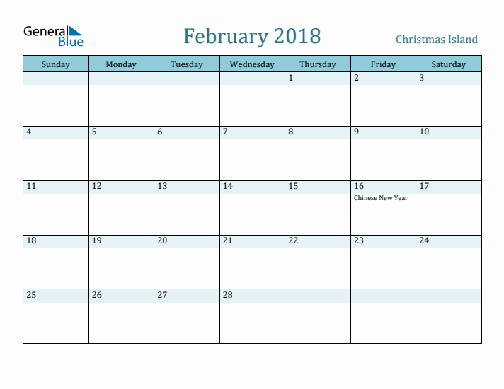 February 2018 Calendar with Holidays