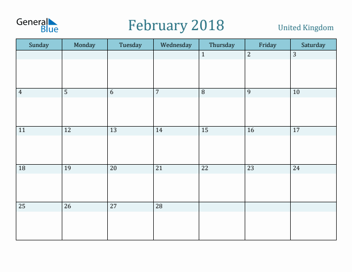 February 2018 Calendar with Holidays