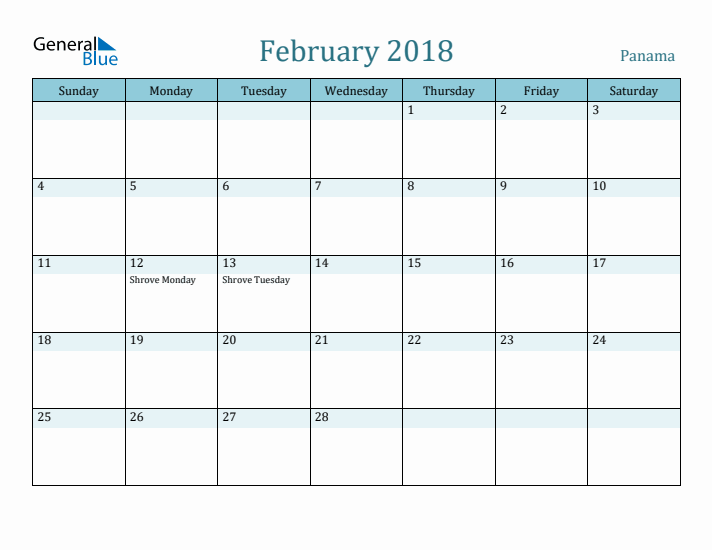 February 2018 Calendar with Holidays