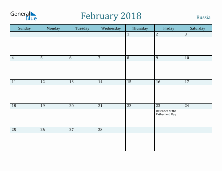 February 2018 Calendar with Holidays