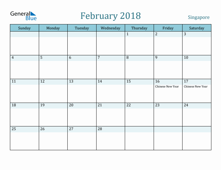 February 2018 Calendar with Holidays